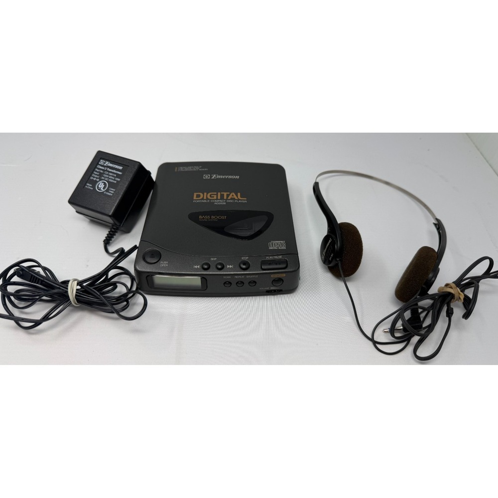 Emerson Digital Portable Compact Disc CD Player ADC2526 Tested w Headphones